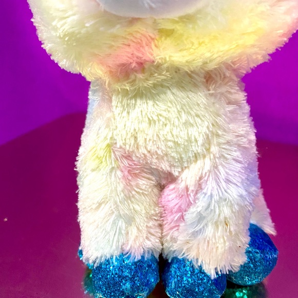 TYSILK BEANIE BOO BLITZ UNICORN SPARKLE BLUE EYES HOOVES & HORN TIE DYE  BODY - Picture 12 of 15